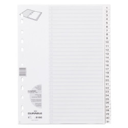 PRZEKŁADKA PP A4 1-31 DURABLE BIAŁE INDEKSY