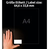 ETYKIETY UNIWERSALNE 64,6x33,8 AVERY 100 ARKUSZY