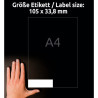 Etykiety uniwersalne 105x33,8 Avery Zweckform 100 arkuszy 3665