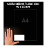 ETYKIETY UNIWERSALNE 97x55 AVERY 100 ARKUSZY