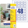 OWALNE ETYKIETY 40x20mm AVERY 10 ARKUSZY