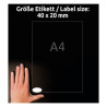 OWALNE ETYKIETY 40x20mm AVERY 10 ARKUSZY