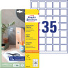 KWADRATOWE ETYKIETY 35x35mm AVERY 10 ARKUSZY