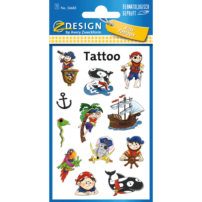 Piraci tatuaże Avery z-design dla dzieci