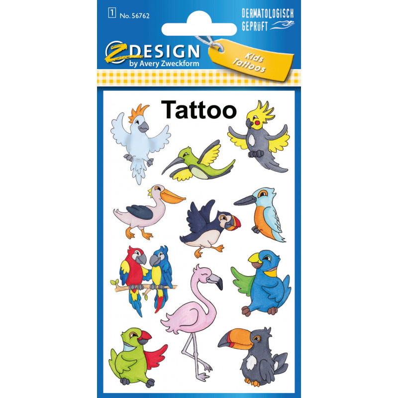 Ptaki tatuaże Avery z-design dla dzieci