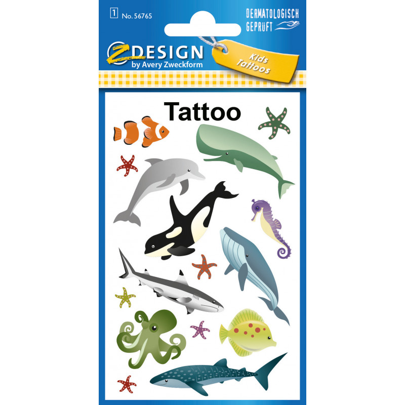 Ssaki morskie tatuaże Avery z-design dla dzieci