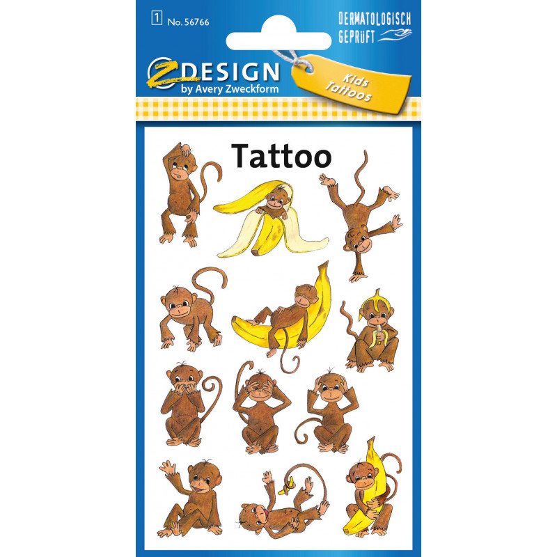 Małpki tatuaże Avery z-design dla dzieci