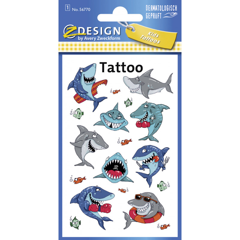 Rekiny tatuaże Avery z-design dla dzieci