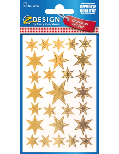 Naklejki Z-Design foliowe - złote gwiazdy 52252