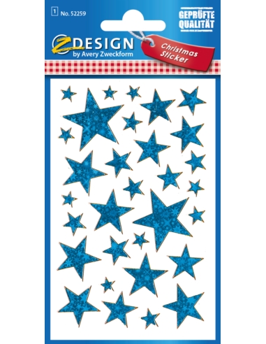 Naklejki Z-Design foliowe niebieskie gwiazdy 52259
