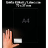 ETYKIETY ZNAMIONOWE AVERY 70x37mm 20 ARKUSZY