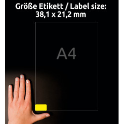 Etykiety neonowe 38,1x21,2 Avery Zweckform 25 arkuszy L7651Y-25