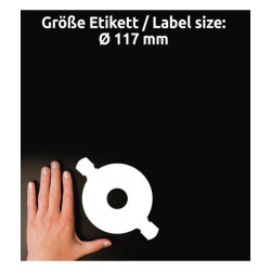 Etykiety na cd z kółkiem centrującym 117mm Avery Zweckform L6015-25