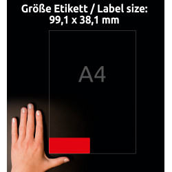 Etykiety neonowe 99,1x38,1 Avery Zweckform 25 arkuszy L7263R-25