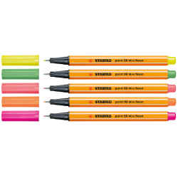CIENKOPIS STABILO POINT MINI 88 NEON ETUI 5 SZT
