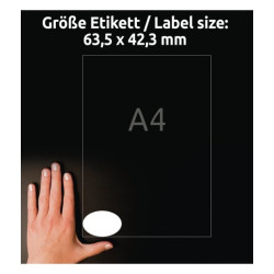 OWALNE ETYKIETY USUWALNE 63,5x42,3 AVERY 25 ARK.
