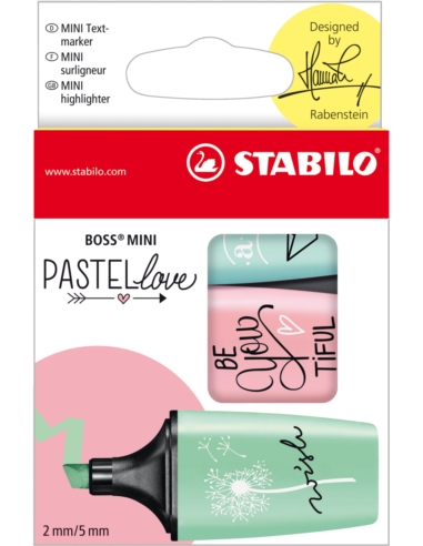 Zakreślacz STABILO BOSS MINI Pastellove 3 szt etui