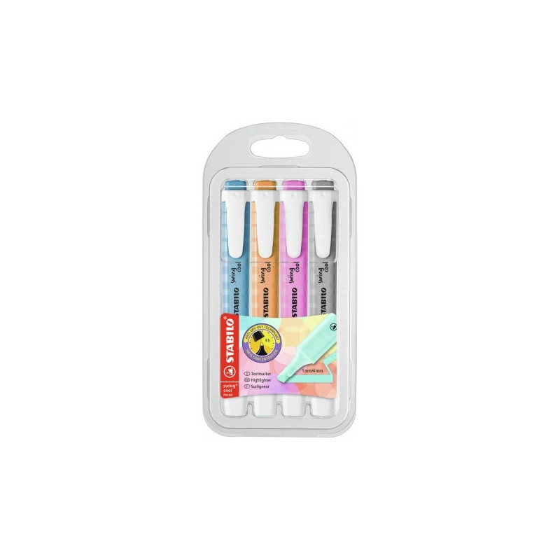 Zakreślacz STABILO swing cool pastel etui 4 szt.