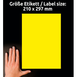 Etykiety wodoodporne żółte hd Avery Zweckform 210x297mm 20 arkuszy L6111-20