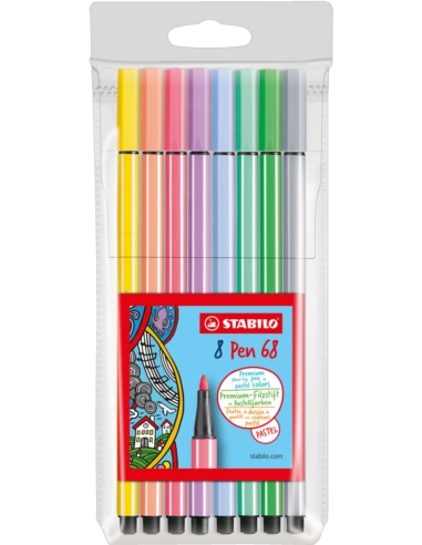 Flamaster STABILO Pen 68 pastel etui 8 szt 68/8-01