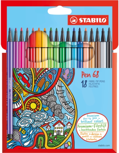 Flamaster STABILO Pen 68 etui karton 18 szt.