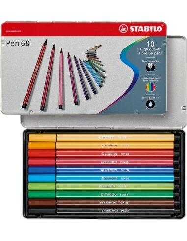 Flamaster STABILO Pen 68 etui metalowe 10 szt.