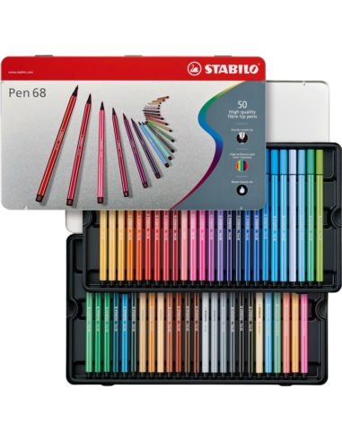 Flamaster STABILO Pen 68 etui metalowe 50 szt.