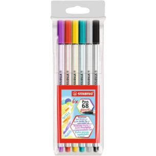 Flamaster STABILO Pen 68 brush etui 6szt 568/06-1