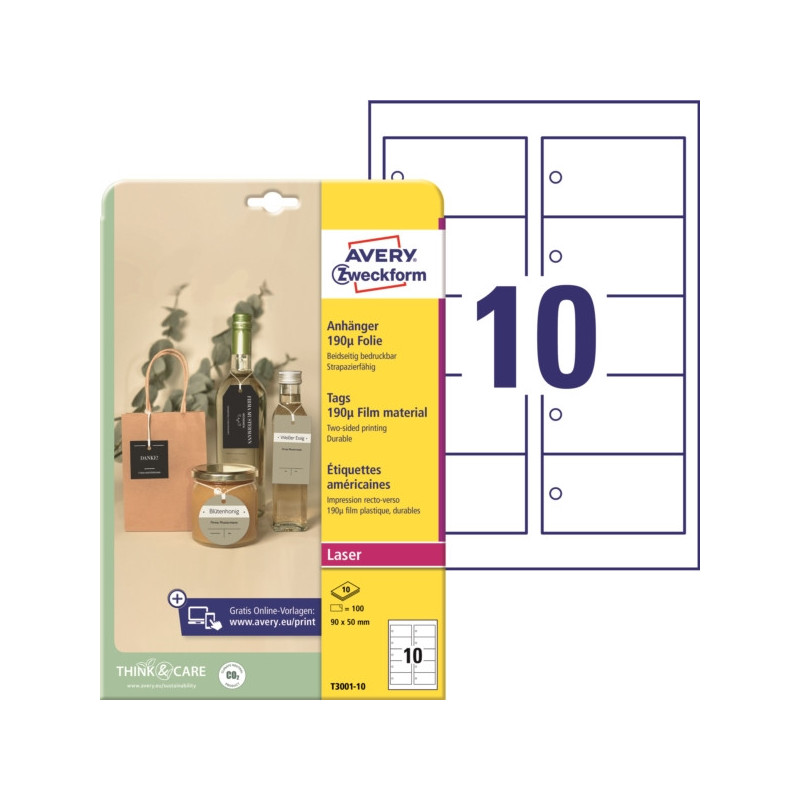 ekologiczne Etykiety 105x57 Avery 25 arkuszy ekologiczne Etykiety 105x57 Avery 25 arkuszy