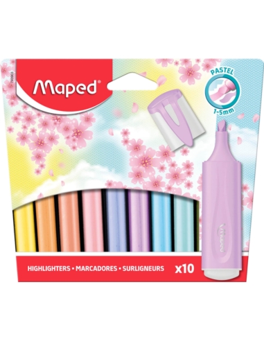 ZAKREŚLACZ MAPED CLASSIC 10 KOLORÓW PASTEL