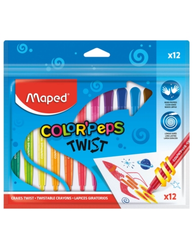 MAPED KREDKI ŚWIECOWE WYKRĘCANE TWIST 12 SZT