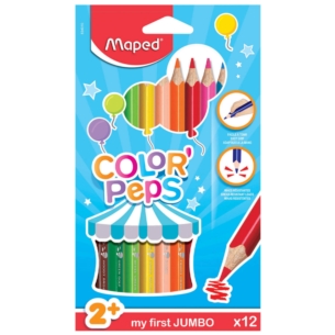 MAPED KREDKI TRÓJKĄTNE JUMBO COLORPEPS 12 KOL