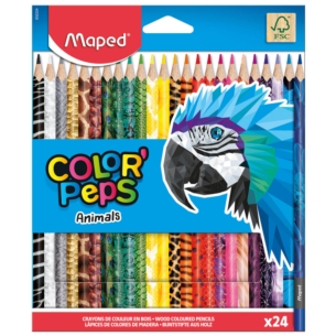 MAPED KREDKI TRÓJKĄTNE COLORPEPS ANIMALS 24 KOL