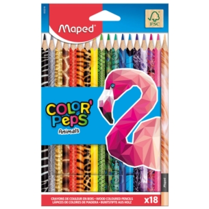 MAPED KREDKI TRÓJKĄTNE COLORPEPS ANIMALS 18 KOL