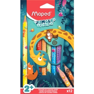 MAPED KREDKI TRÓJKĄTNE JUMBO JUNGLE FEVER 12 KOL