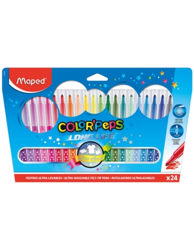 MAPED FLAMASTRY COLORPEPS LONG LIFE 24 KOL