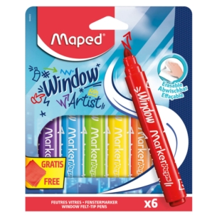 MAPED FLAMASTRY DO SZYB WINDOW MARKERPEPS 6 KOL