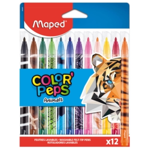 MAPED FLAMASTRY COLORPEPS ANIMALS 12 KOL