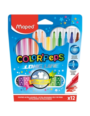 MAPED FLAMASTRY COLORPEPS LONG LIFE 12 KOL