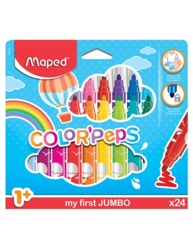 MAPED FLAMASTRY COLORPEPS JUMBO 24 KOL