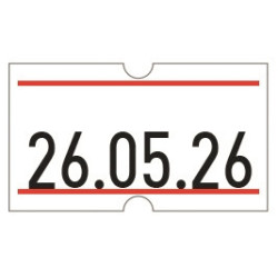 Taśma do metkownicy 1R 21X12 mm biało-czerwona