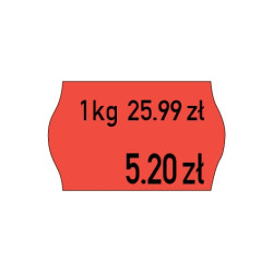Taśma do metkownicy 2R 26X16 mm czerwone neonowe