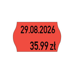 Taśma do metkownicy 2R 26X16 mm czerwone neonowe