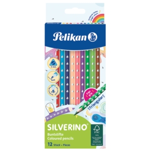 PELIKAN KREDKI TRÓJĄKTNE SILVERINO 12 KOL