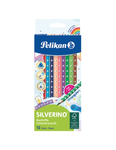 PELIKAN KREDKI TRÓJĄKTNE SILVERINO 12 KOL