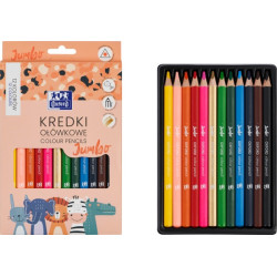 OXFORD KIDS KREDKI OŁÓWKOWE JUMBO 12 KOL