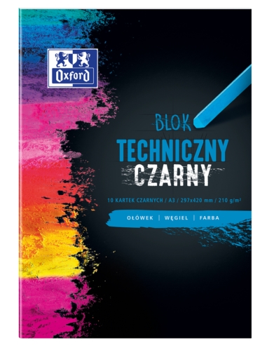 OXFORD BLOK TECHNICZNY CZARNY A3/10K