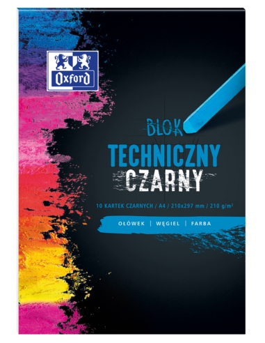 OXFORD BLOK TECHNICZNY CZARNY A4/10K