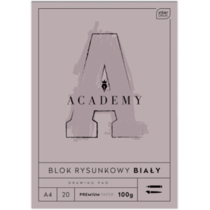 BLOK RYSUNKOWY INTERDRUK ACADEMY A4/20 BIAŁY 100G