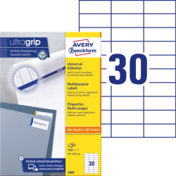 Etykiety uniwersalne 70x29,7 Avery 100 arkuszy